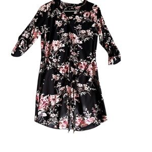 41 HAWTHORN FLORAL SHIRT DRESS LONG SLEEVE SZ SMALL
